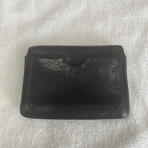 Joseph Abboud Men’s Black Pebble Leather Bifold Card/ID Holder Wallet 3x4